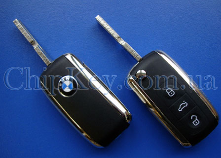 Ключ BMW выкидной 3 кнопки, лезвие hu58, с платой управления 434Mhz, с 1995 - 2000 г.в.