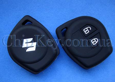 Cиликоновый чехол Suzuki под ключ 2 кнопки, черный
