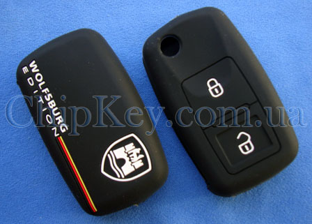 Чехол Volkswagen Wolfsburg Edition силиконовый 2 кнопки, черный