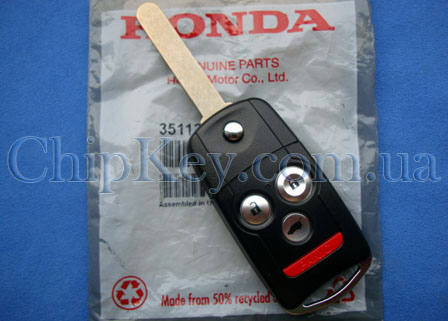 Ключ Acura MDX 2011-2013 выкидной 3 кнопки 1 кнопка(Panic), с чипом id46(pcf7936), 314 Mhz, Driver1