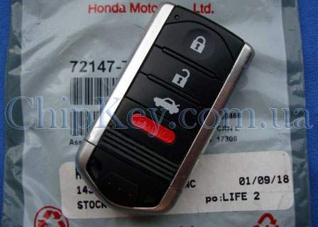 Ключ Acura TL 2009-2013 Smart Key 4 кнопки с чипом id46(pcf7945), 313,8Mhz USA