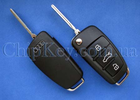 Ключ Audi A6, Q7 4F0 837 220 AF KeyLess выкидной 3 кнопки 433 Mhz, c чипом ID8E, Original