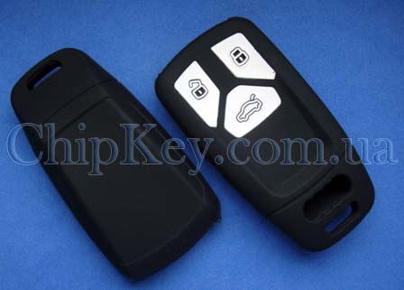 Чехол Audi силиконовый 3 кнопки, черный