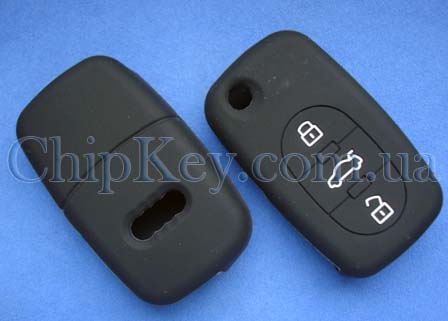 Чехол Audi силиконовый 3 кнопки, черный