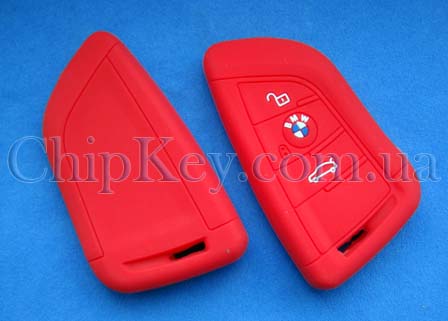 Чехол BMW G series для smart key 3 кнопки, красный
