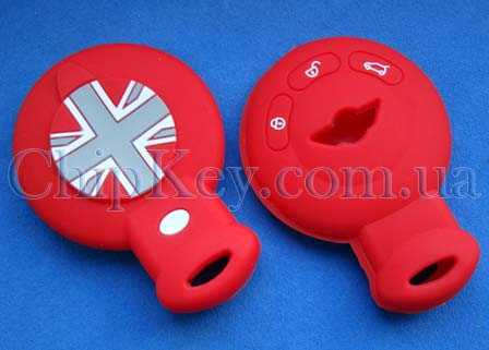 Чехол BMW Mini для smart key 3 кнопки, красный