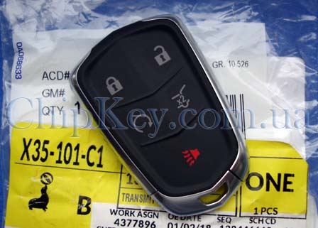 Ключ Cadillac 2015- Smart Key 5 кнопок, id46(pcf7937), 433 Mhz, original