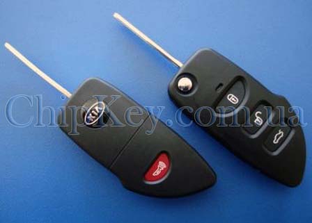 Ключ Kia Cerato выкидной (корпус) 3 кнопки 1 кнопка (Panic), Lamborgini Style