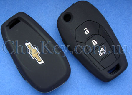Чехол Chevrolet силиконовый 3 кнопки, черный