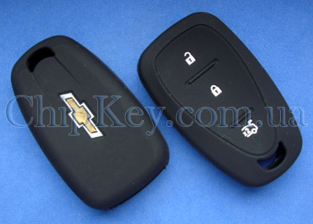 Чехол Chevrolet силиконовый 3 кнопки, черный