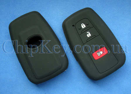 Чехол Toyota Smart Key силиконовый 3 кнопки, черный