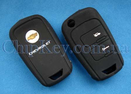 Чехол Chevrolet силиконовый 2 кнопки, черный