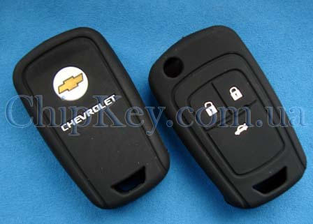 Чехол Chevrolet силиконовый 3 кнопки, черный