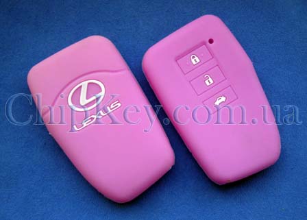 Чехол Lexus smart key силиконовый 3 кнопки, сиреневый