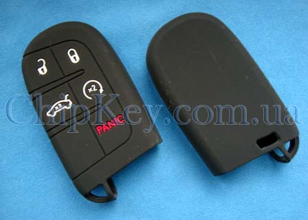 Чехол Chrysler Dodge Jeep силиконовый 5 кнопок, черный