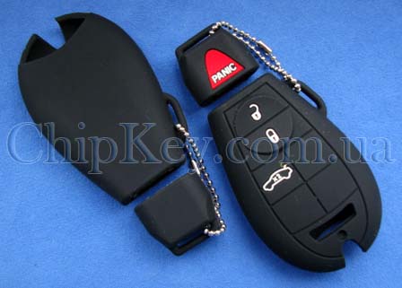 Чехол Chrysler Dodge Jeep силиконовый 4 кнопки, черный
