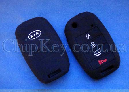 Чехол Kia силиконовый 4 кнопки, черный