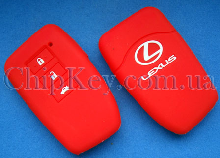 Чехол Lexus smart key силиконовый 3 кнопки, красный