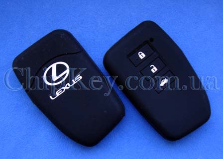 Чехол Lexus smart key силиконовый 3 кнопки, черный