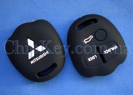 Чехол Mitsubishi силиконовый 3 кнопки, черный