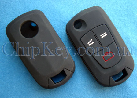 Чехол на выкидной ключ Opel 3 кнопки, черный