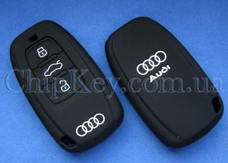 Чехол Audi силиконовый 3 кнопки, черный