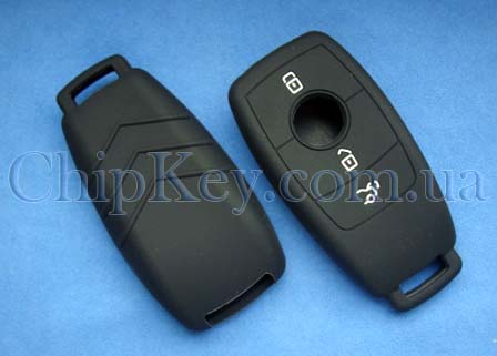Чехол Mercedes smart key силиконовый 3 кнопки, черный