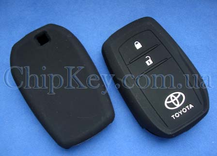 Чехол Toyota Smart Key силиконовый 2 кнопки, черный
