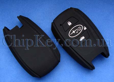 Чехол Subaru smart key силиконовый 3 кнопки, черный