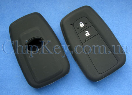 Чехол Toyota Smart Key силиконовый 2 кнопки, черный