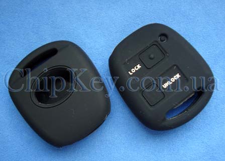 Чехол Toyota силиконовый под ключ 2 кнопки, черный