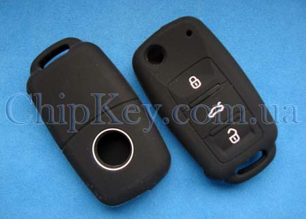 Чехол Volkswagen Skoda Seat 3 кнопки, черный