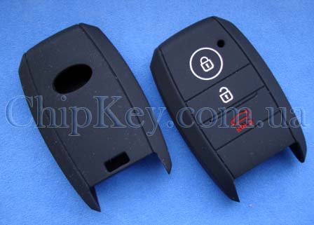 Чехол KIA силикновый на смарт ключ 3 кнопки, черный