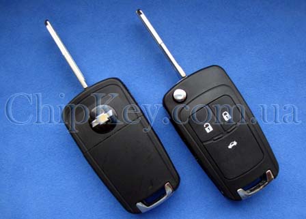 Ключ Chevrolet выкидной (корпус) 3 кнопки, лезвие hu46p