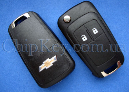 Ключ Chevrolet выкидной (корпус) 2 кнопки, лезвие hu100