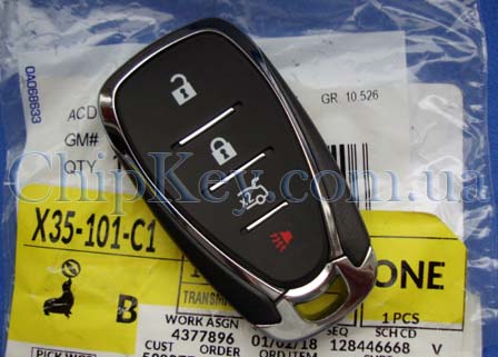 Ключ Chevrolet Cruze, Malibu, Volt Smart key 4 кнопки, id46(pcf7937), 433Mhz, original