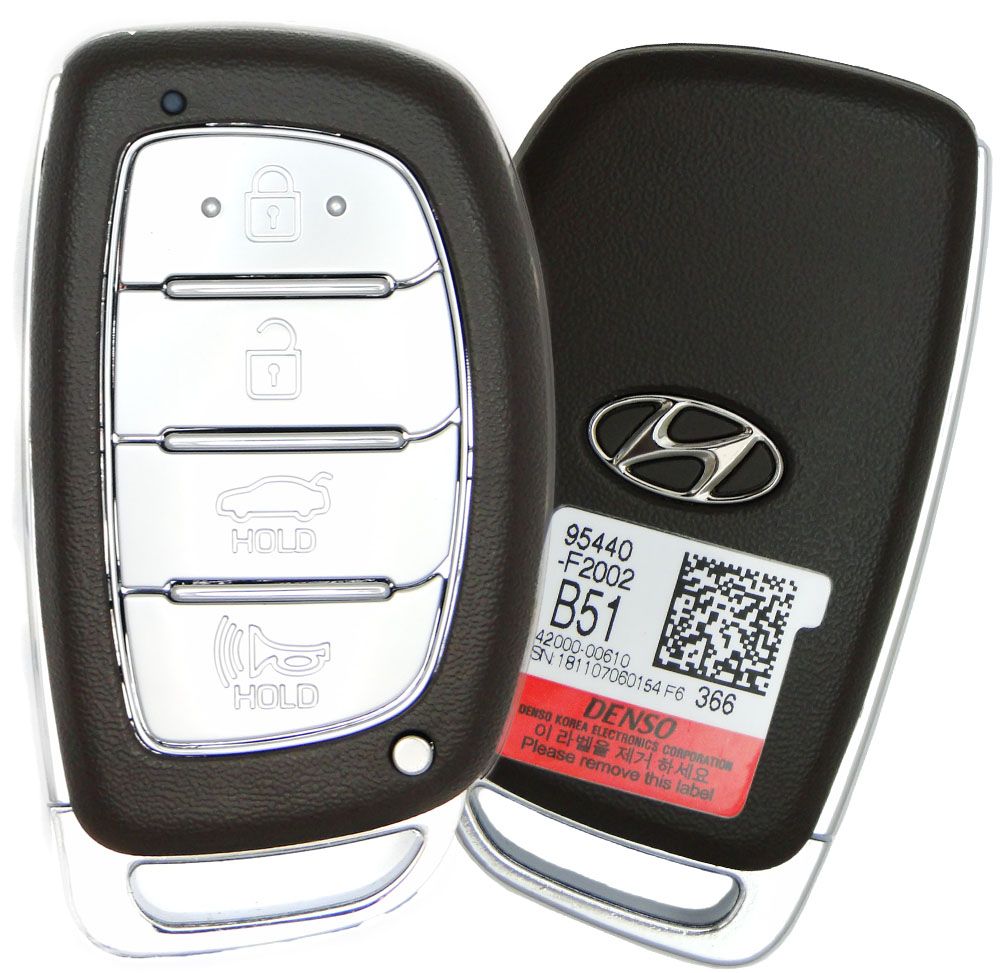 Ключ Hyundai Elantra 2019-, 95440-F2002 FCC ID: CQOFD00120 Smart Key 4 кнопки, id75 TXAES PG1:23, 433Mhz, original USA