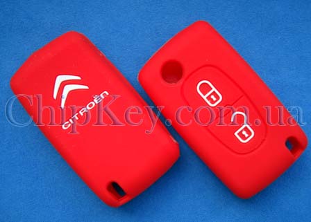 Чехол Citroen силиконовый 2 кнопки, красный