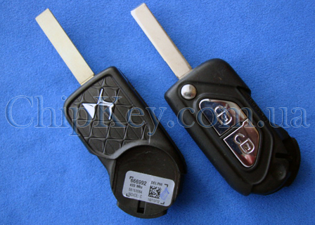CITROEN DS выкидной ключ  2 - кнопки, с чипом ID46(PCF7941), 433Mhz, лезвие HU83T
