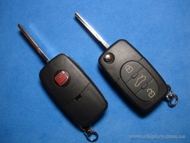 Ключ выкидной SEAT (корпус) 3 кнопки, под батарейки 1616