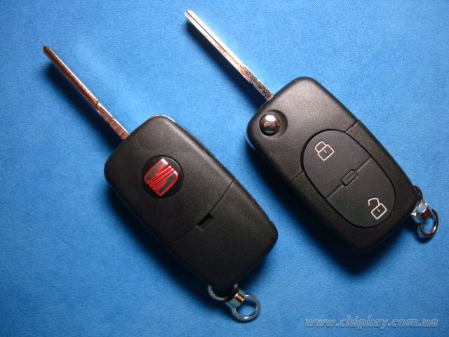 Ключ выкидной Seat (корпус) 2 кнопки, батарейка 1616