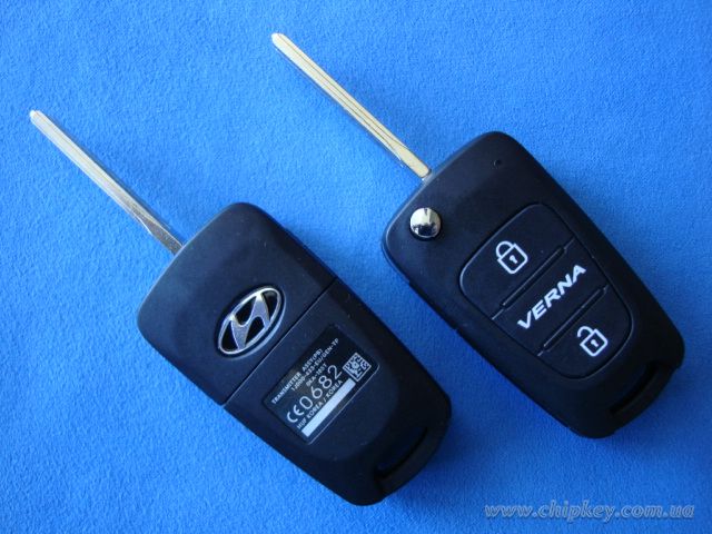 Ключ Hyundai Verna выкидной (корпус) 2 кнопки, лезвие toy48