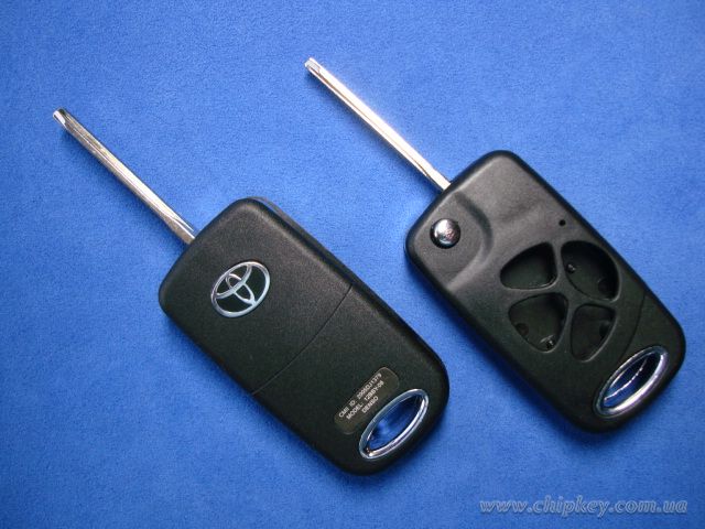 Ключ Toyota Camry V40 выкидной (корпус) 4 кнопки, лезвие toy43