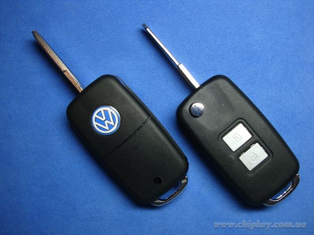 Ключ Volkswagen выкидной ключ (корпус) 2 кнопки, лезвие hu49