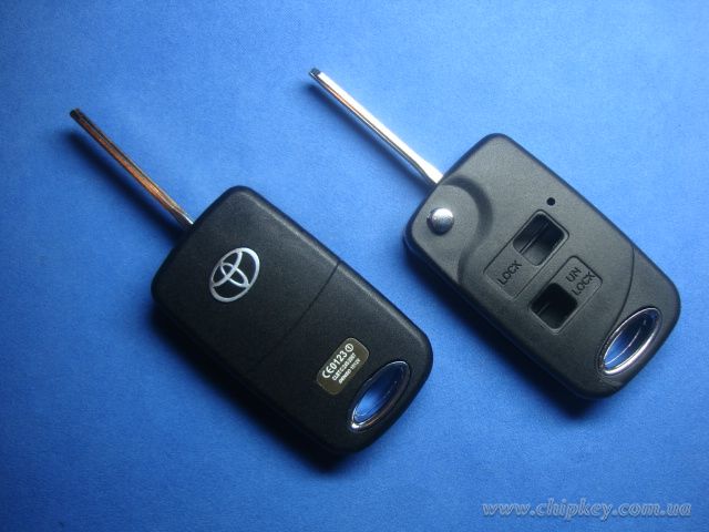 Ключ Toyota выкидной (корпус) 2 кнопки, лезвие toy43