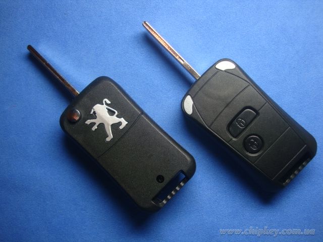 Ключ Peugeot 307 выкидной (корпус) 2 кнопки, лезвие hu83t