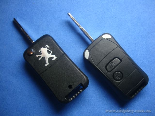 Ключ Peugeot 206 выкидной (корпус) 2 кнопки,  лезвие NE73