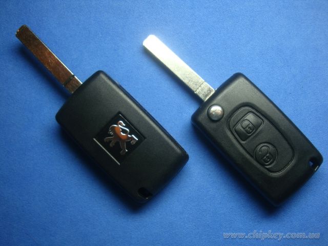 Ключ Peugeot 206 выкидной (корпус) 2 кнопки, лезвие va2