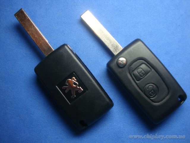 Ключ Peugeot 307 (корпус) 2 кнопки, лезвие hu83t