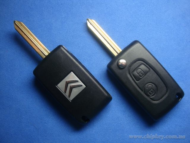Ключ Citroen выкидной (корпус) 2 кнопки, лезвие six9